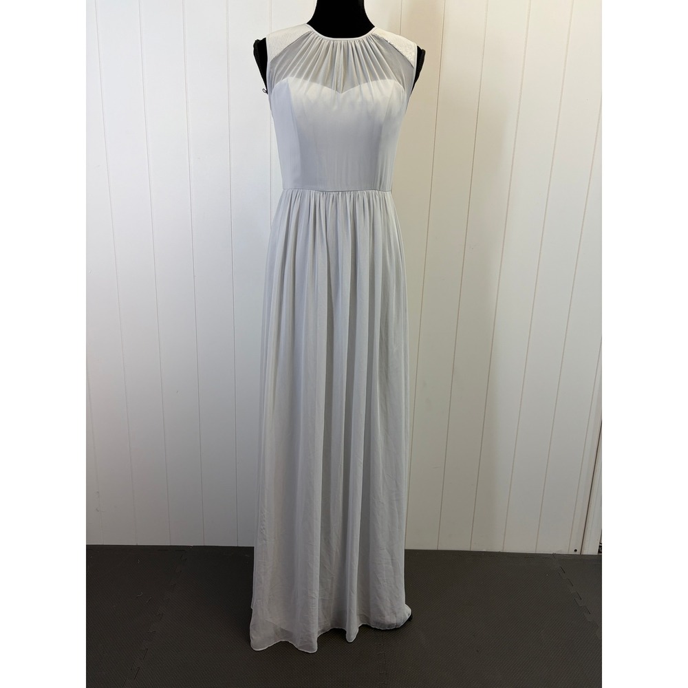 Dessy Collection Vivian Diamond Formal Gown Women Size 6 Hoco Ethereal Grecian